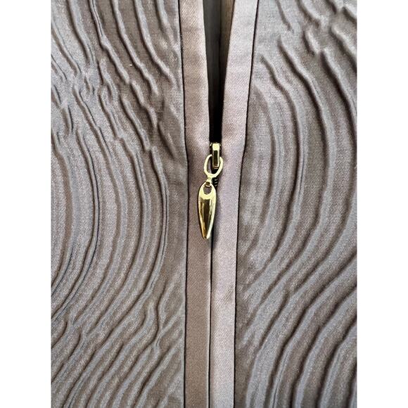 Carlisle Quilted Textured Jacket Zip Up Navy Blue Silk Blend Size 14 SG - Picture 6 of 11